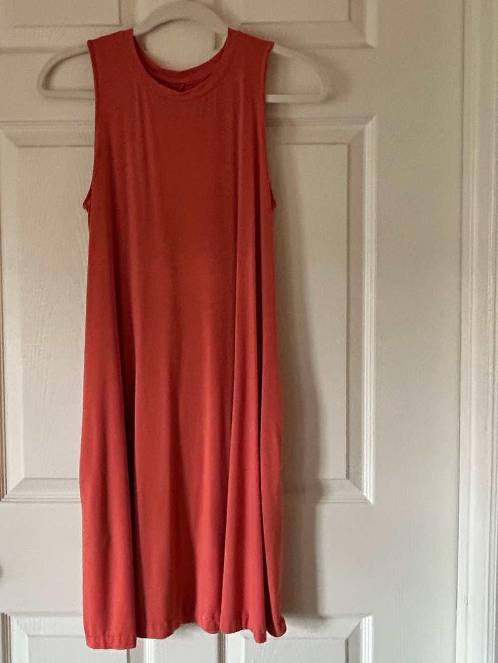Time and Tru Coral Sleeveless Swing Dress Casual Crew Neck - Size Medium